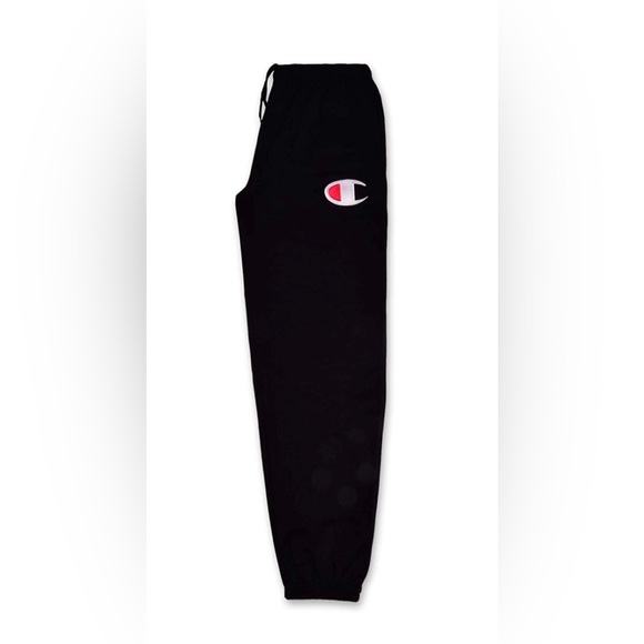 Champion BIG C Black T-Shirt + Black Jogger Sweatpants 2 Piece Set FULL OUTFIT - Picture 9 of 12